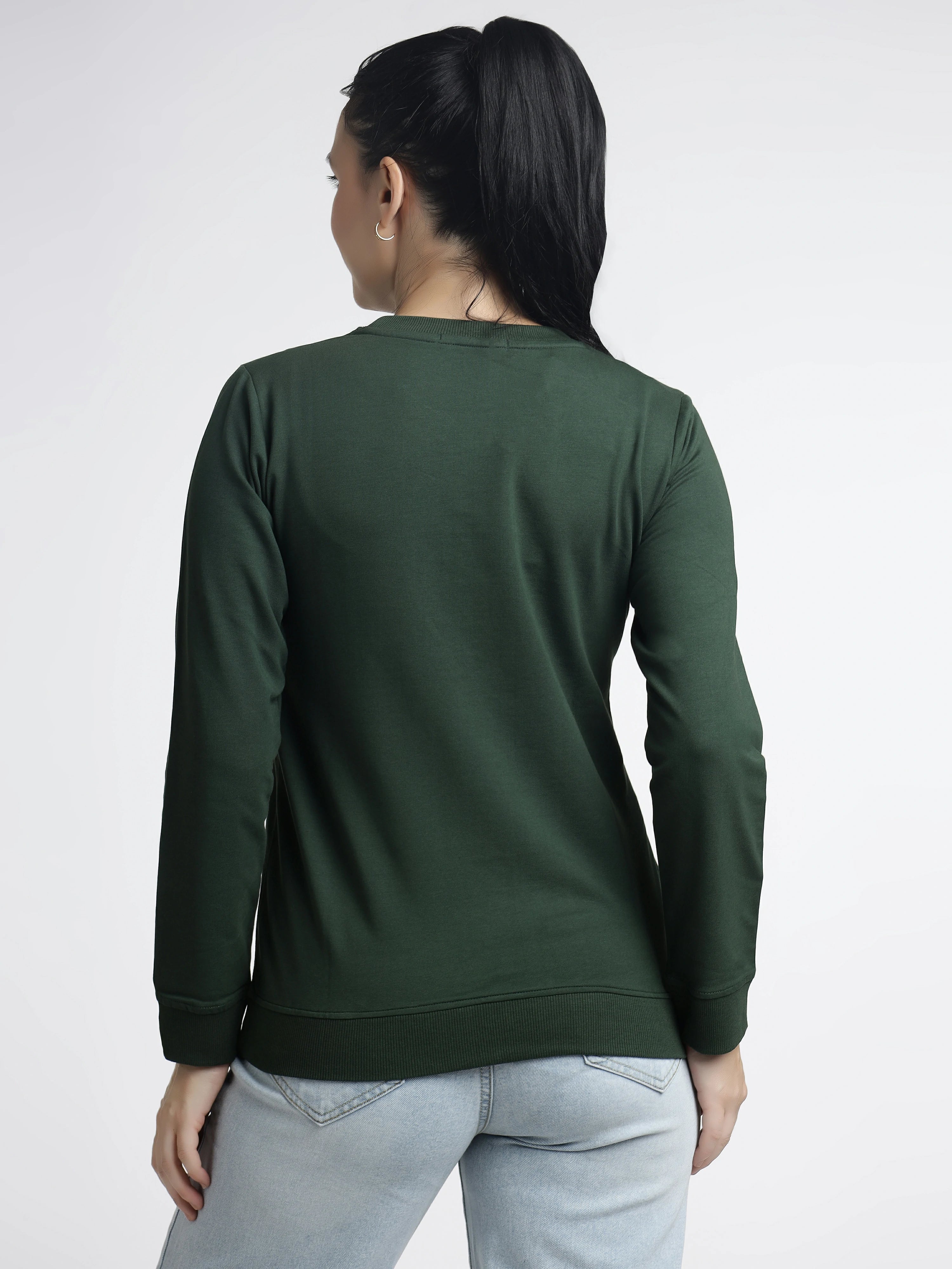 Women’s Green Printed Full-Sleeve Top