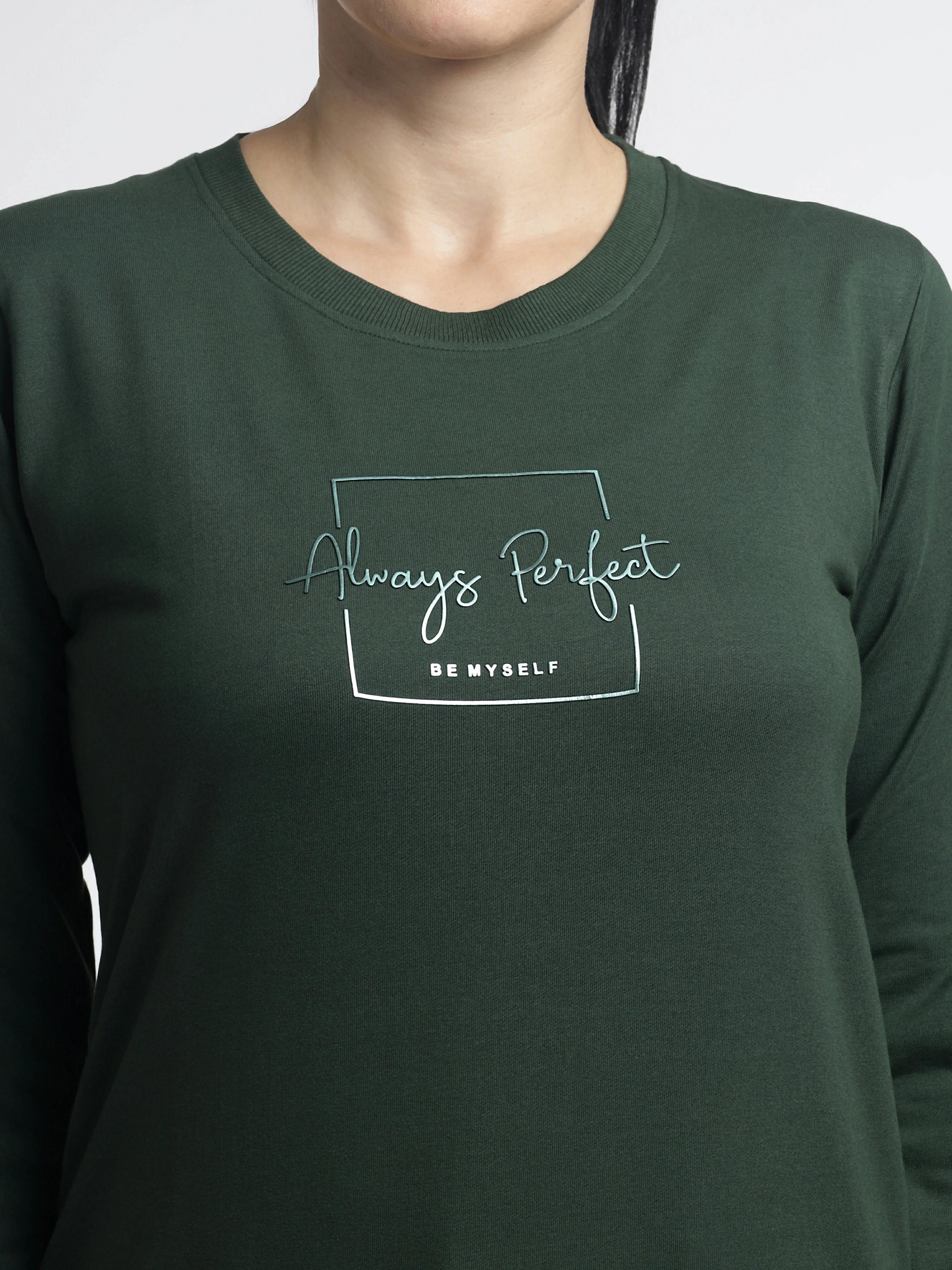 Women’s Green Printed Full-Sleeve Top