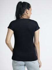 Women’s Abstract Line-Print Round-Neck Tee