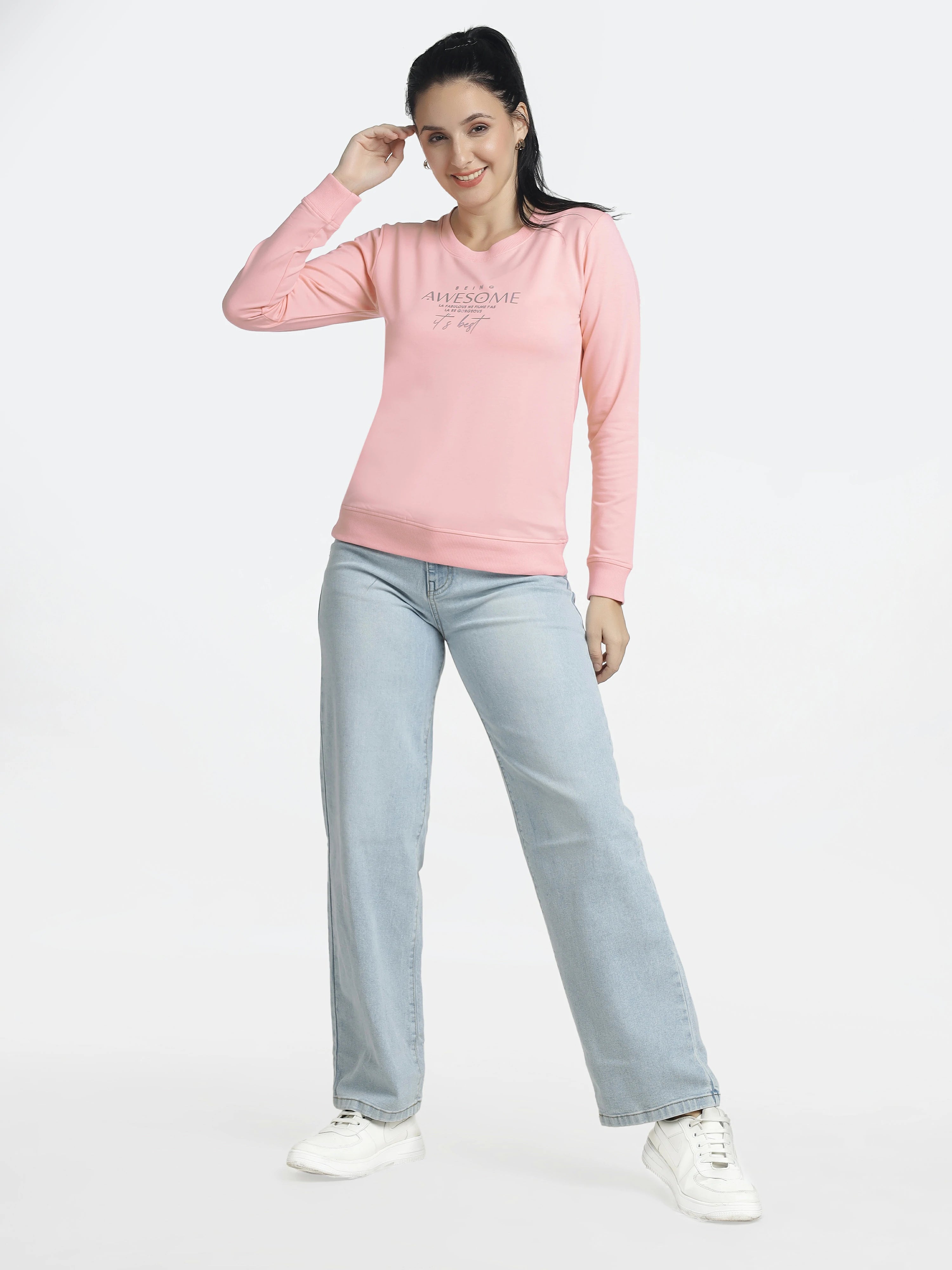 Women’s Printed Sweatshirt “Being Awesome”