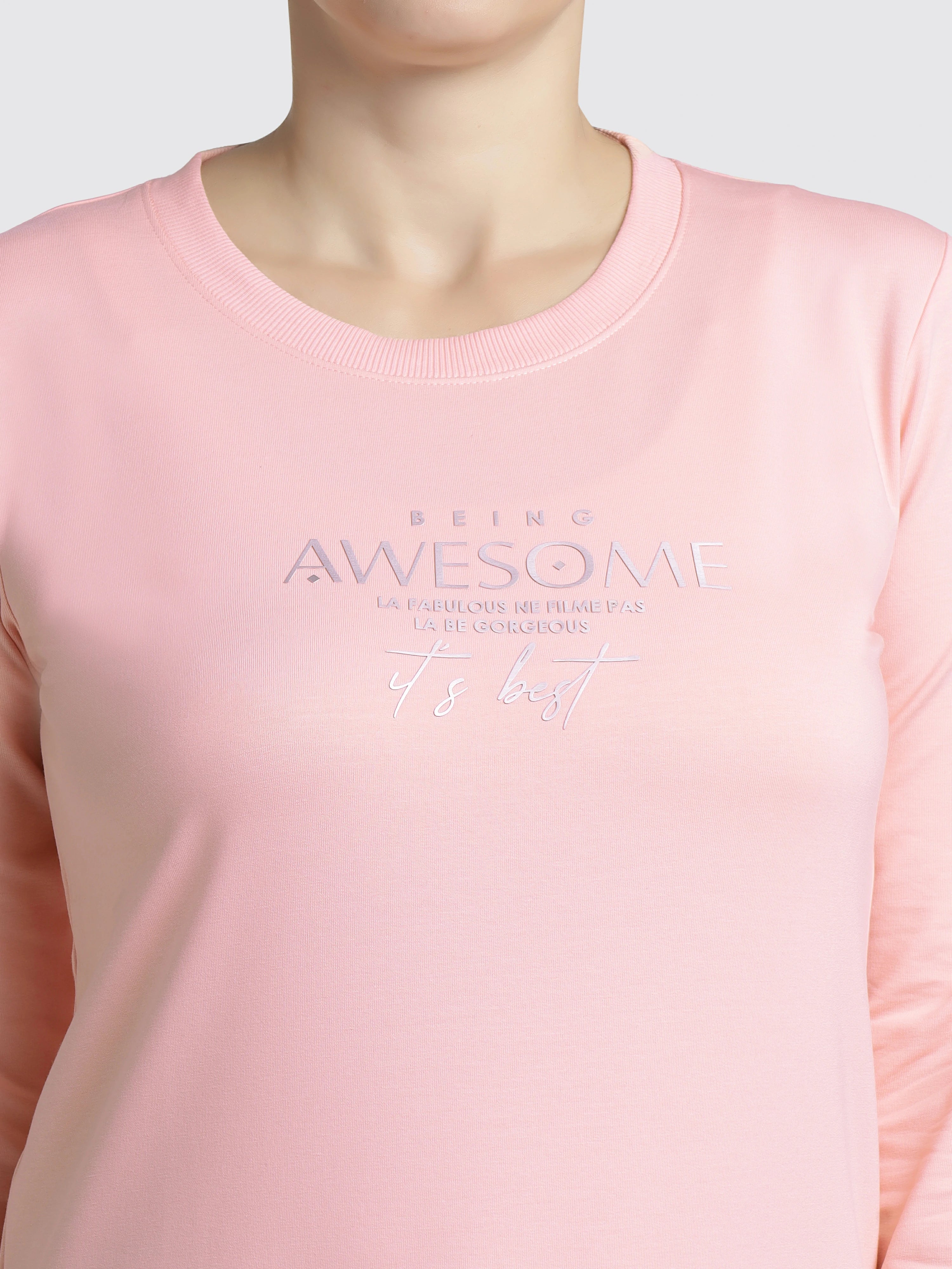 Women’s Printed Sweatshirt “Being Awesome”