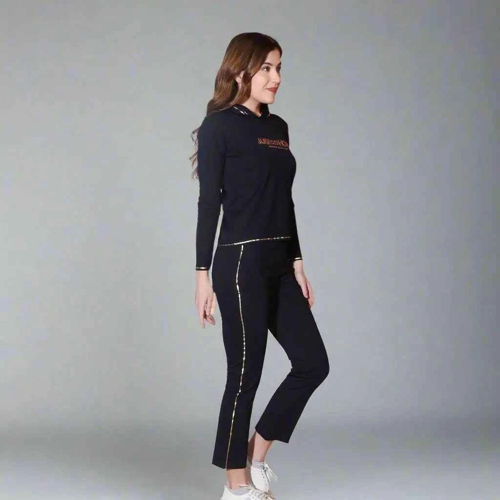Blue Color Full Sleeve Hoodie with pant Ladies Co-ord Set