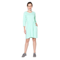 Round Neck knee length Dress.
