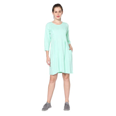 Round Neck knee length Dress.