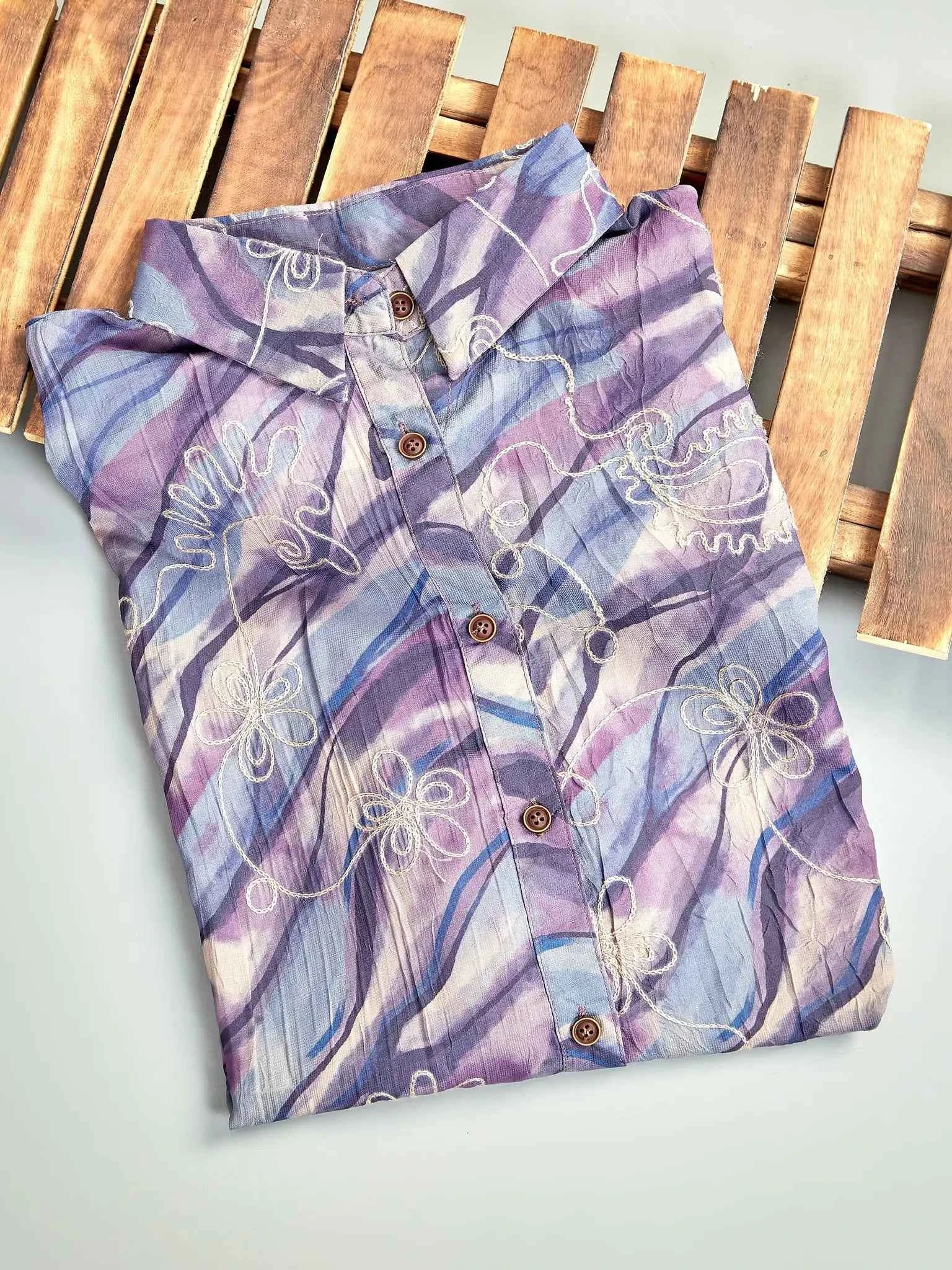 Astron – Abstract Swirl Print Shirt For Women