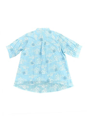 Astron – Women's Collared Cotton Shirt with Floral Embroidery