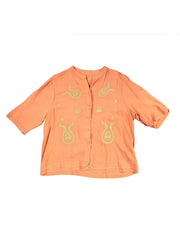 Astron – Shirt with Golden Paisley Embroidery