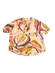 Astron – Abstract Print Blouse with Vibrant Swirl Pattern