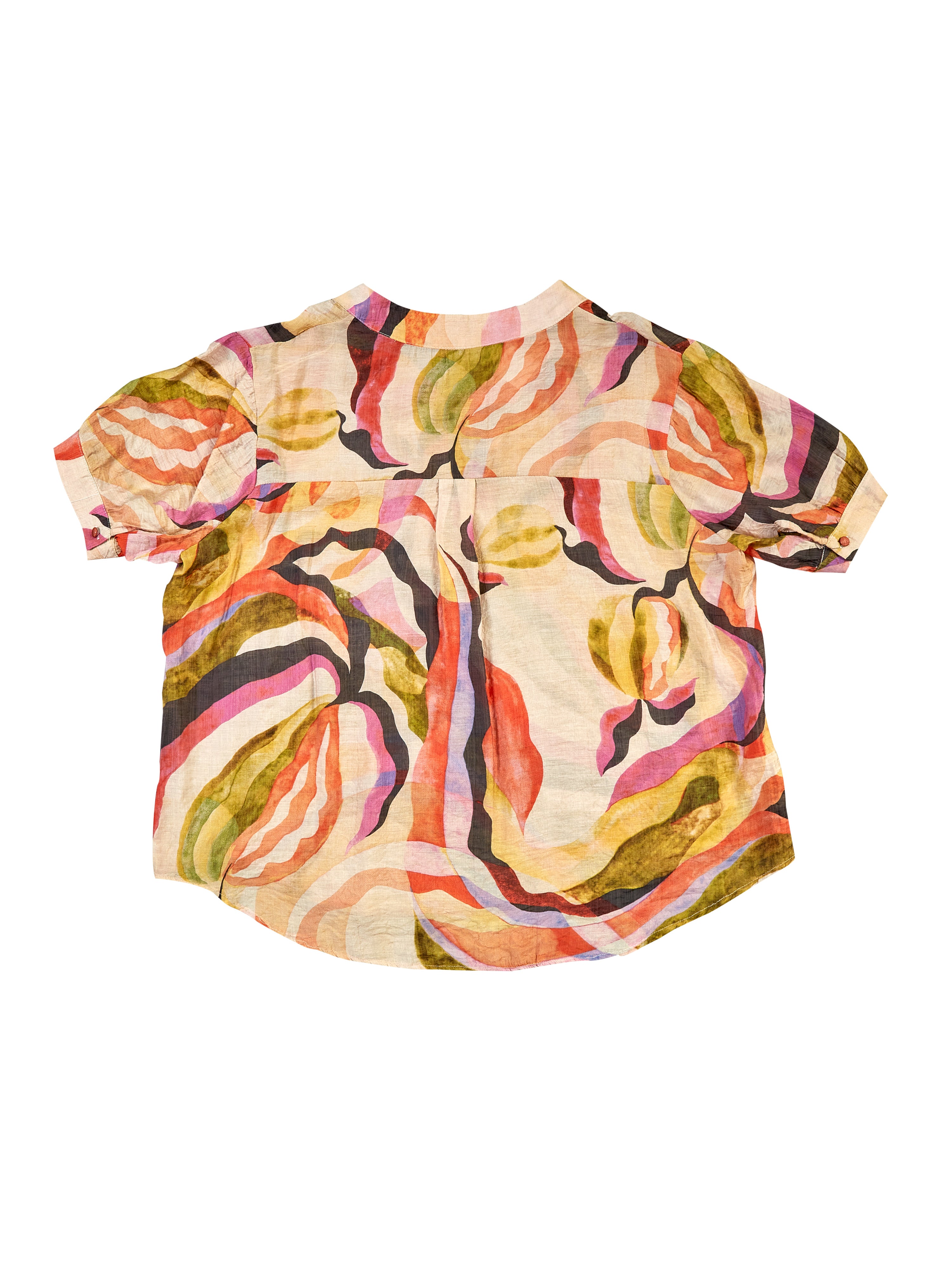Astron – Abstract Print Blouse with Vibrant Swirl Pattern