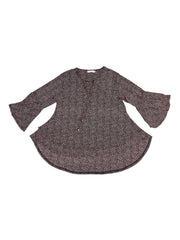 Astron – Black Textured Top with Bell Sleeves