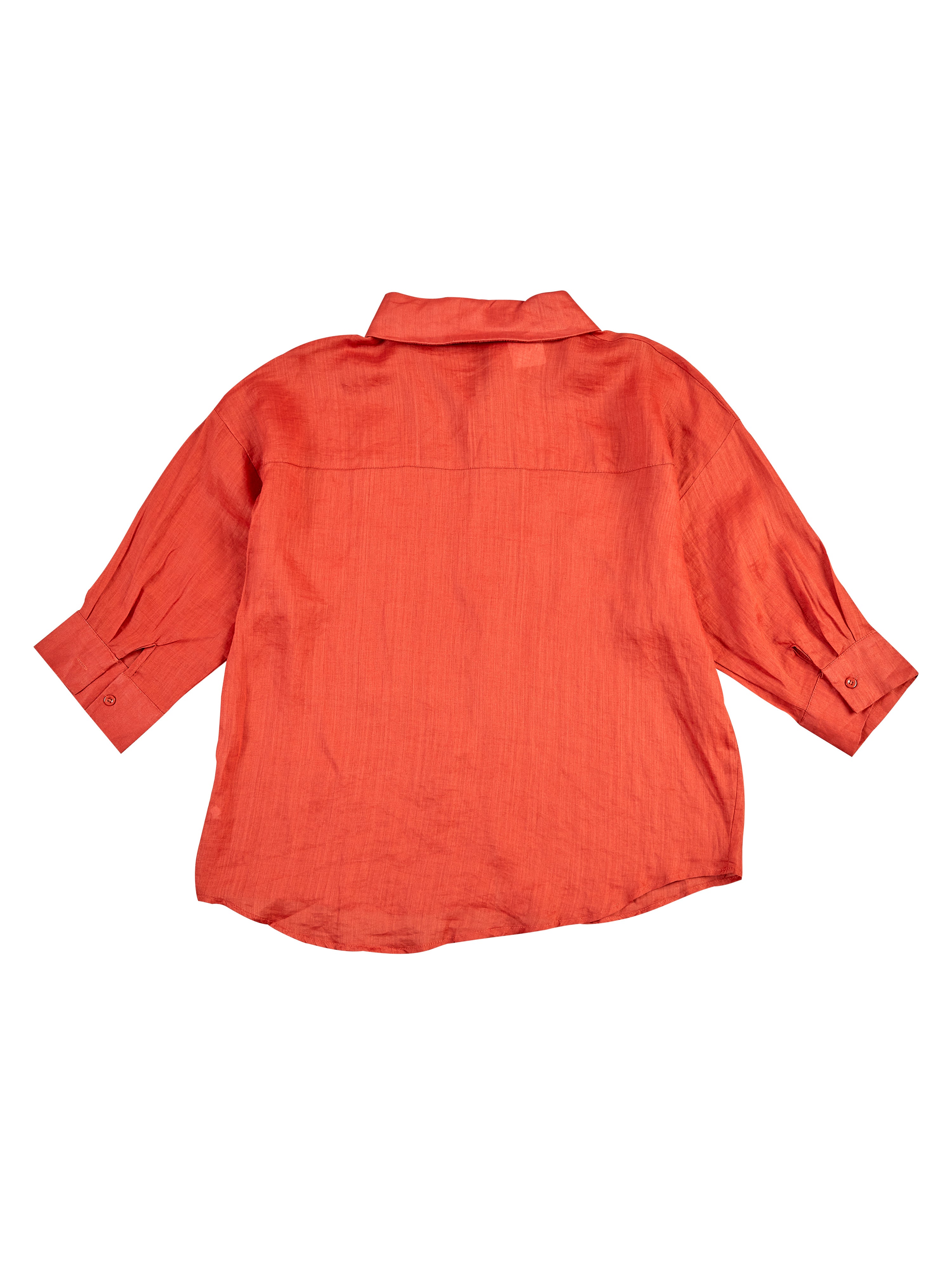 Astron – Rust Embroidered Shirt with Sequin Accents