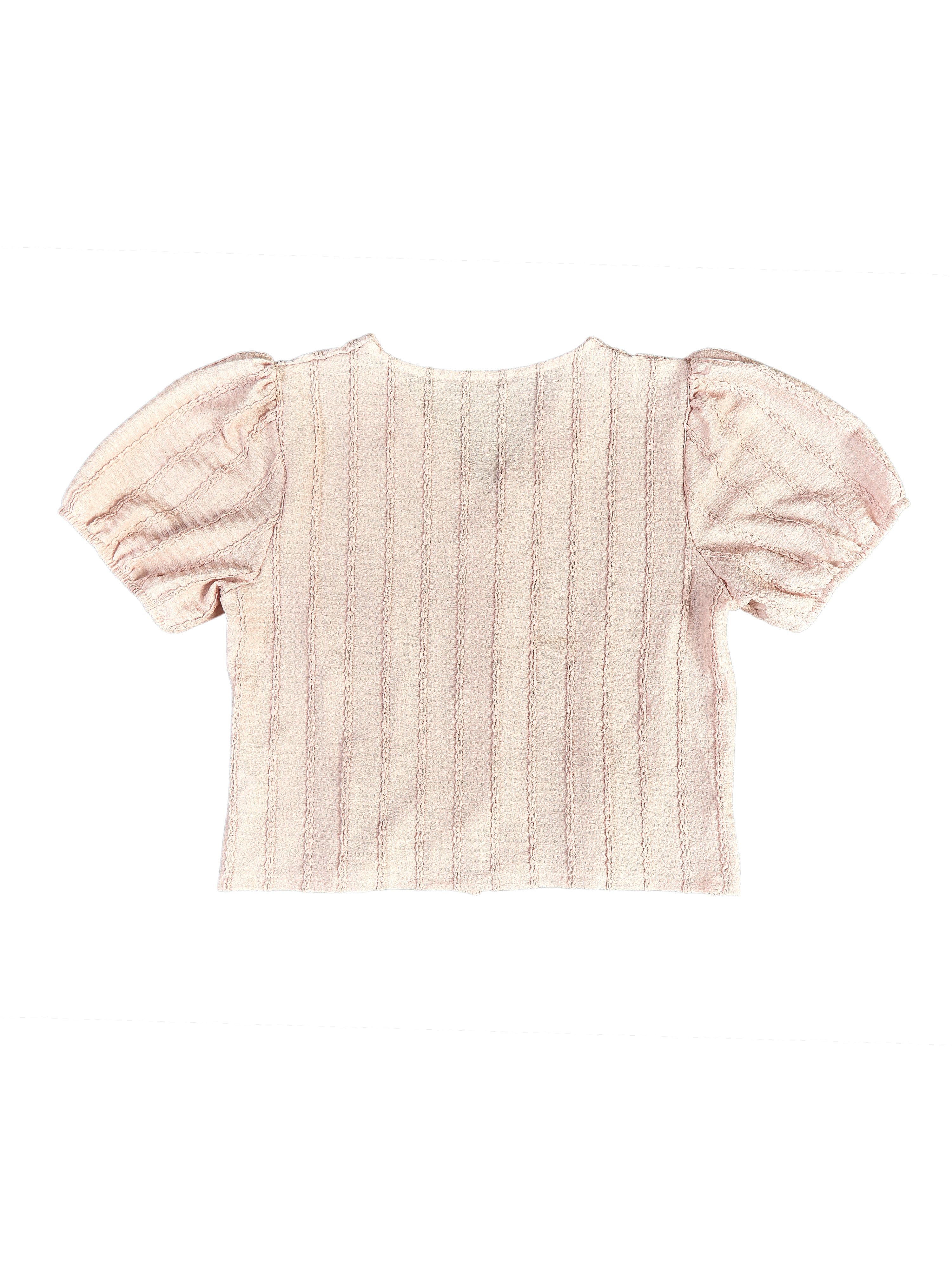 Astron Textured Crop Top with Vertical Pintuck Detailing