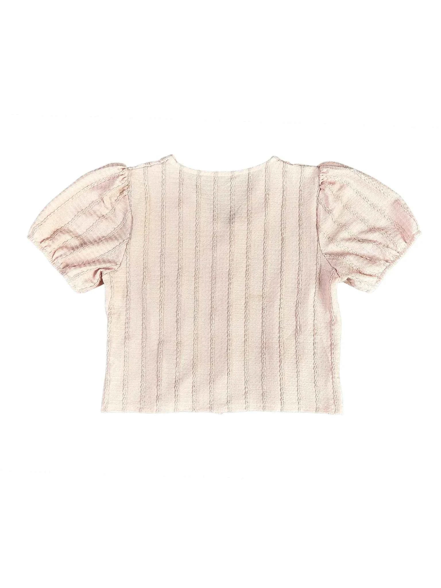 Astron Textured Crop Top with Vertical Pintuck Detailing