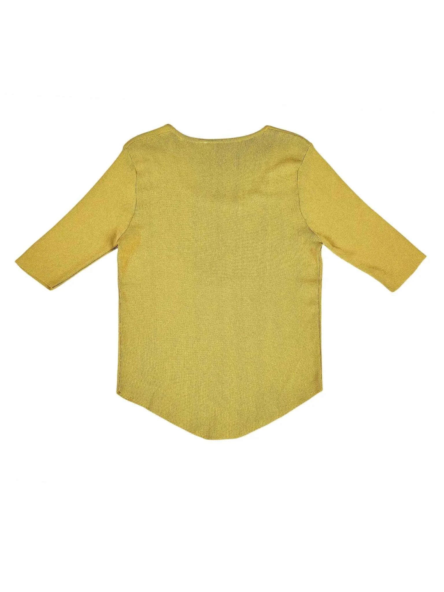 Astron – Olive Green Ribbed Knit Henley Top