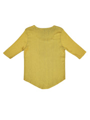 Astron – Olive Green Ribbed Knit Henley Top