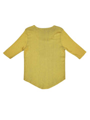Astron – Olive Green Ribbed Knit Henley Top