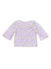 Astron – Crop Top with White Floral Embroidery