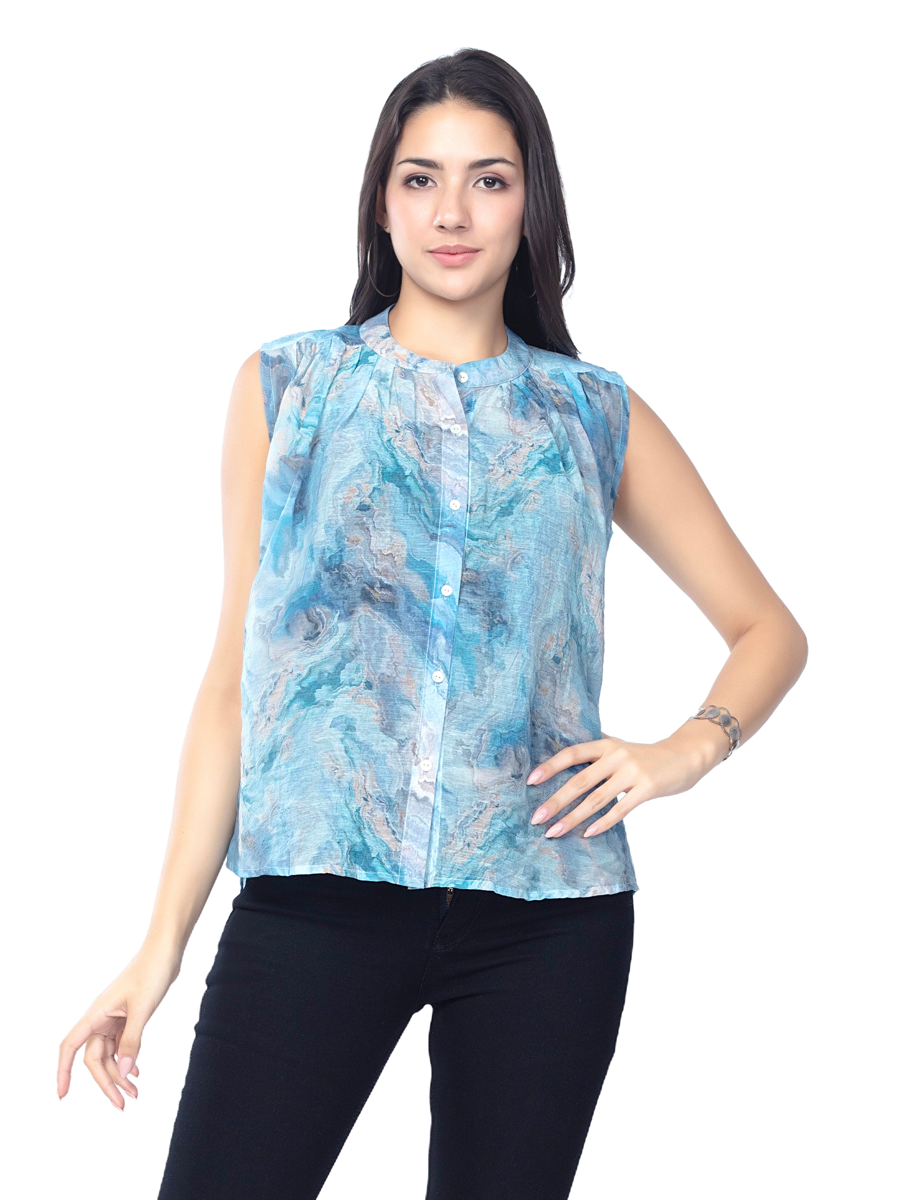 Astron – Sleeveless Comfort Fit Shirt for Women