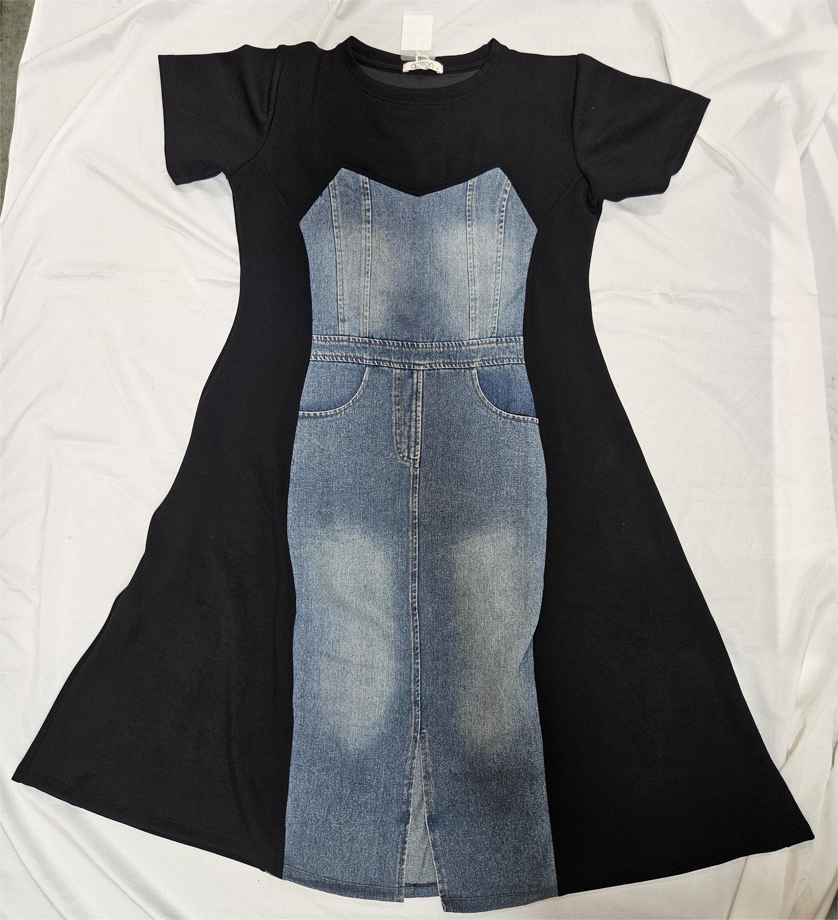 Women’s Denim Panel Midi Dress