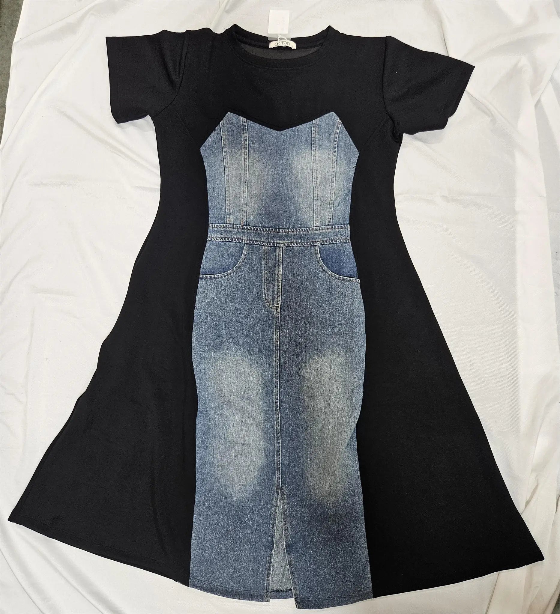 Women’s Denim Panel Midi Dress - ASTRON