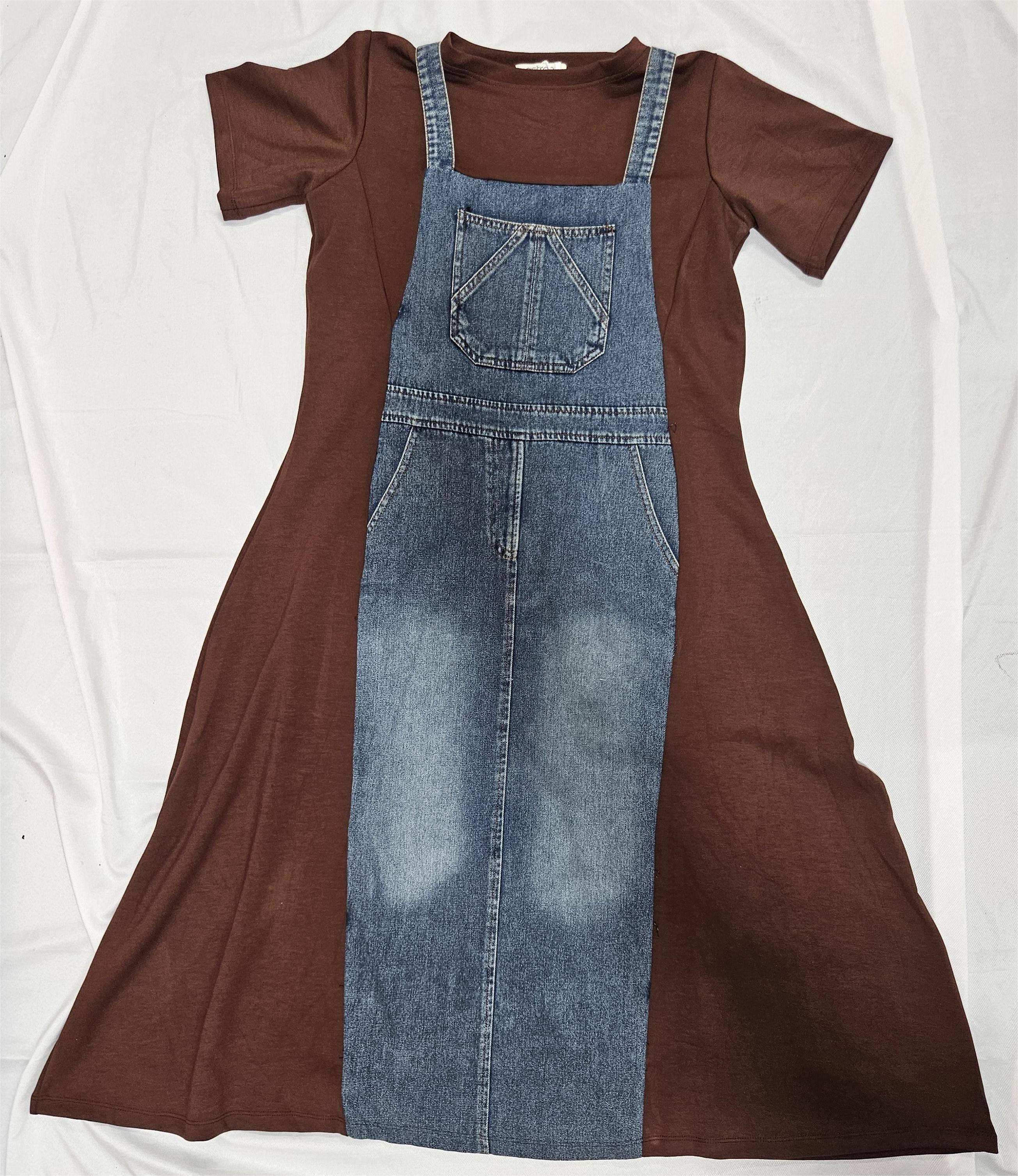 Women’s Denim Front Panel A-Line Dress