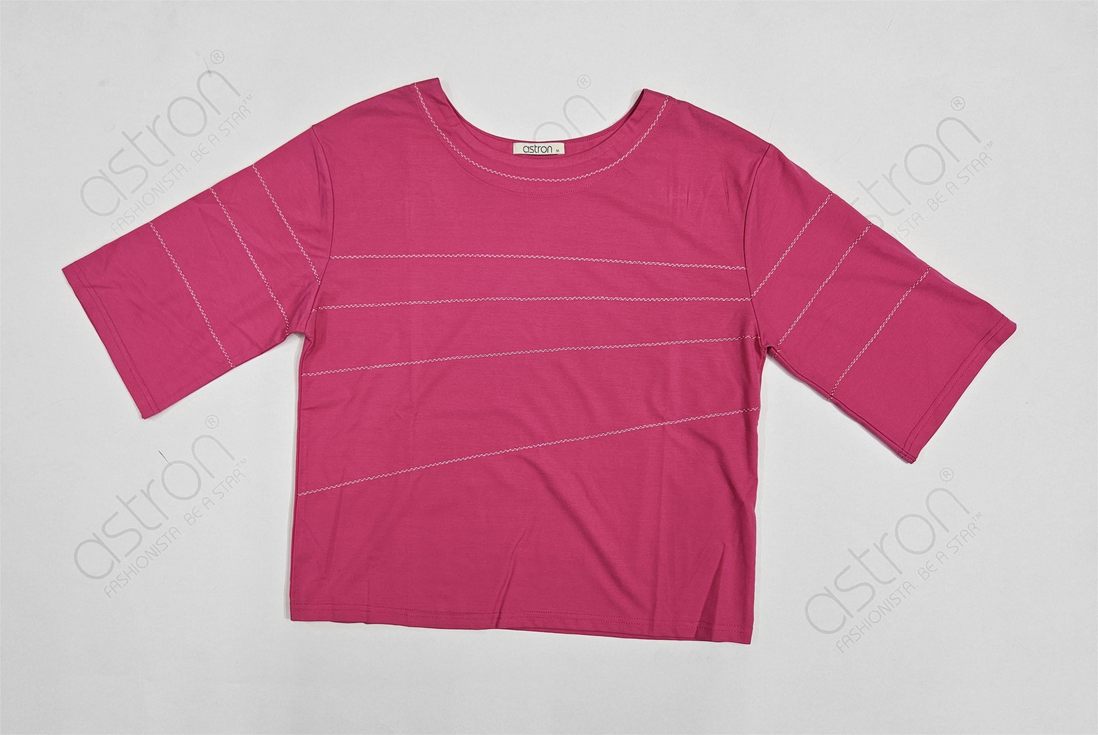 Women’s Oversized Casual Tee with Stitch Detail