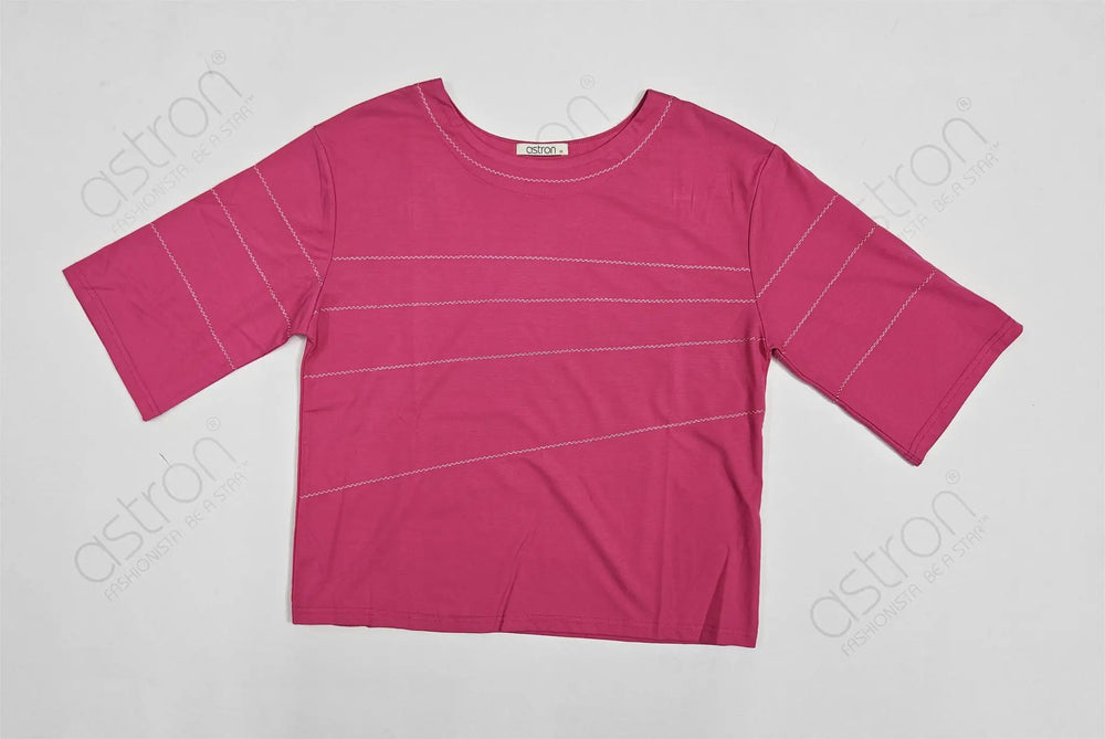 Women’s Oversized Casual Tee with Stitch Detail - ASTRON