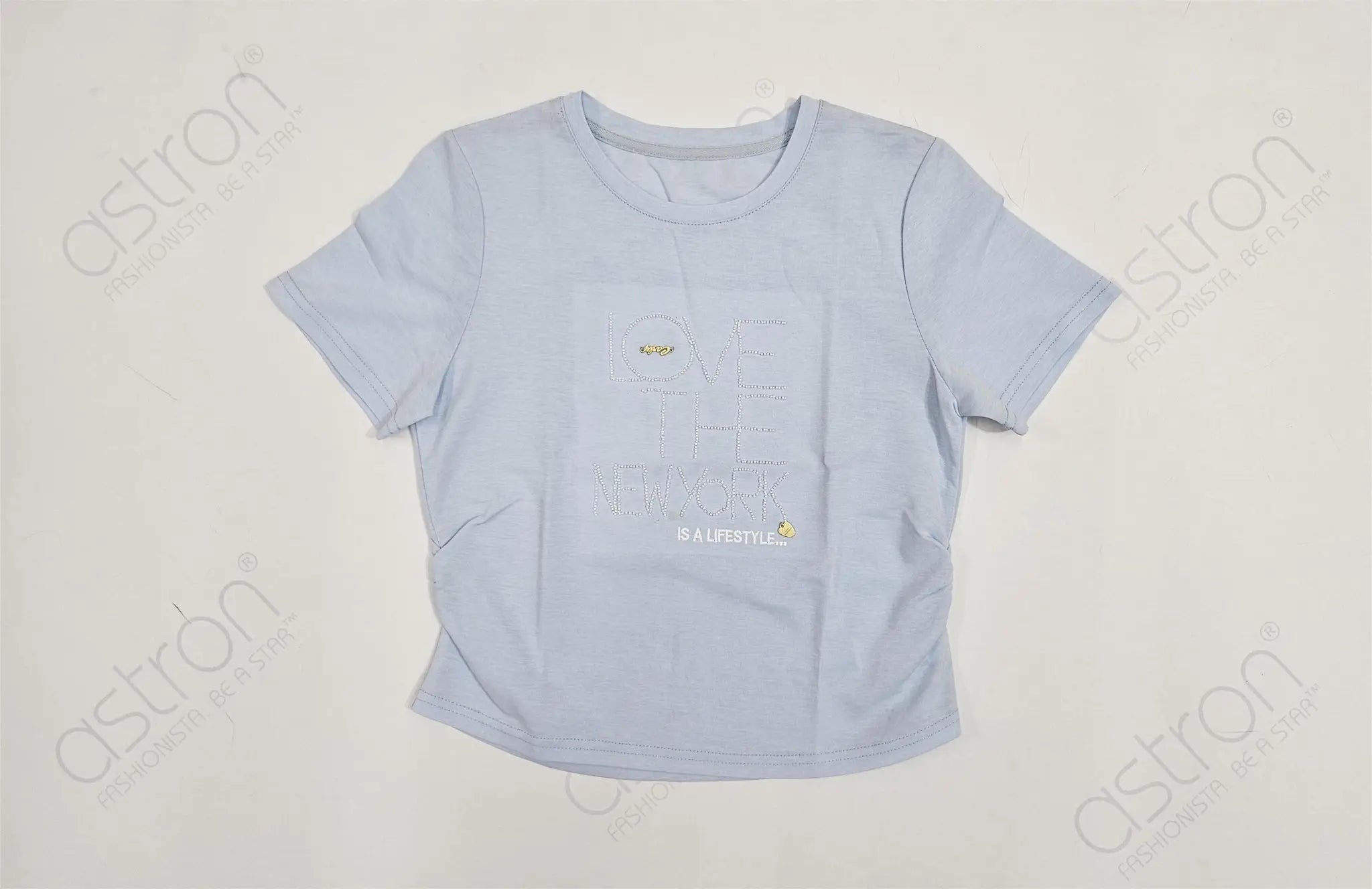 Love the New York Crop Top – Cotton Spandex Half Sleeve Tee - ASTRON