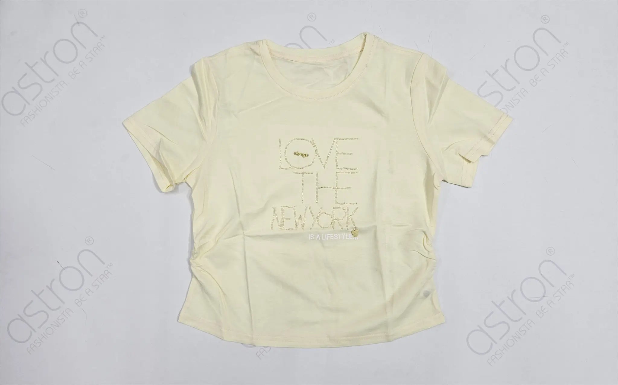 Love the New York Crop Top – Cotton Spandex Half Sleeve Tee - ASTRON