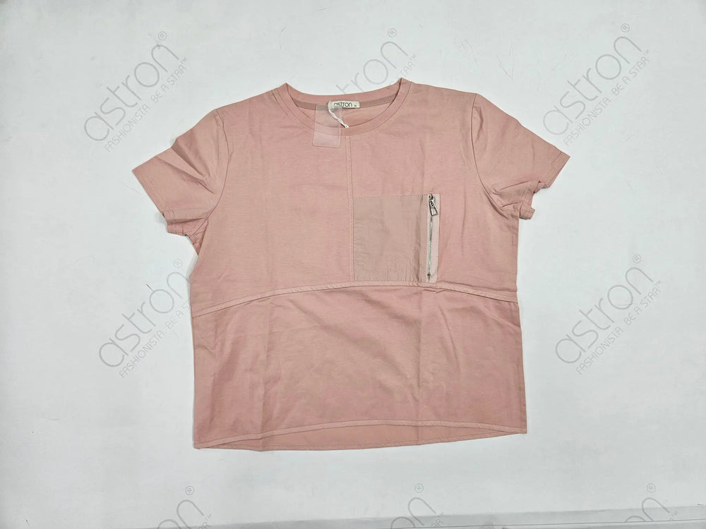 Women’s Box Fit Contrast Pocket Top with Zip Detail - ASTRON