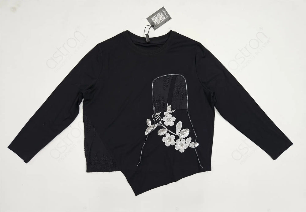 Women’s Embellished Floral Graphic Top - ASTRON