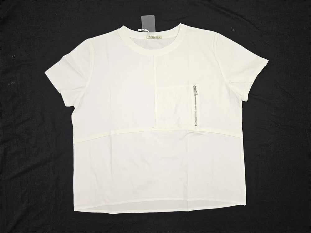 Women’s Box Fit Contrast Pocket Top with Zip Detail - ASTRON