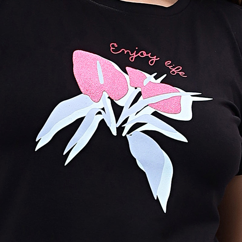 Half Sleeves Round Neck T-Shirt.