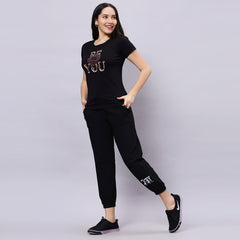 Half Sleeve Round neck Sequence Applied T-shirt.