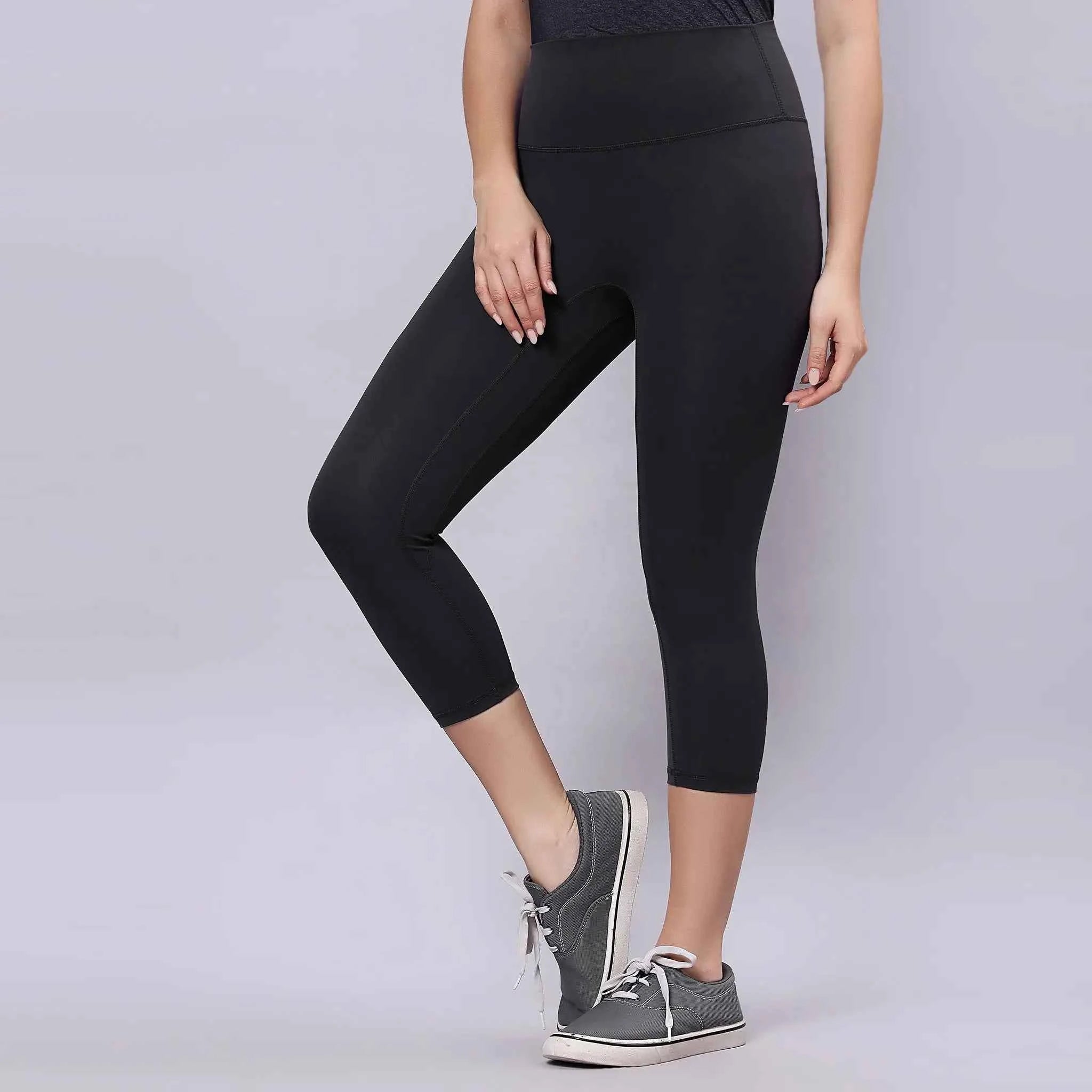Astron High-Waisted Stretch Gym Leggings - 4-Way Stretch Cropped Sports Leggings for Women