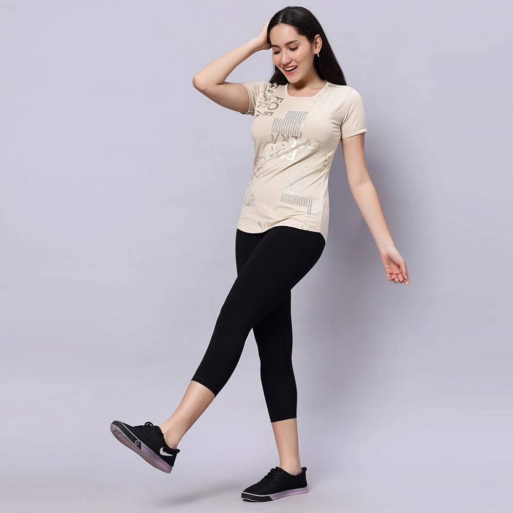 Half Sleeves Relaxed Fit T-Shirt.