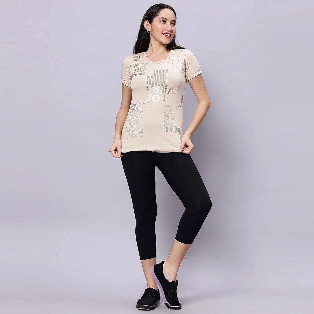 Half Sleeves Relaxed Fit T-Shirt.