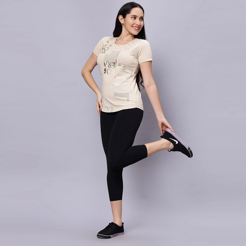 Half Sleeves Relaxed Fit T-Shirt.