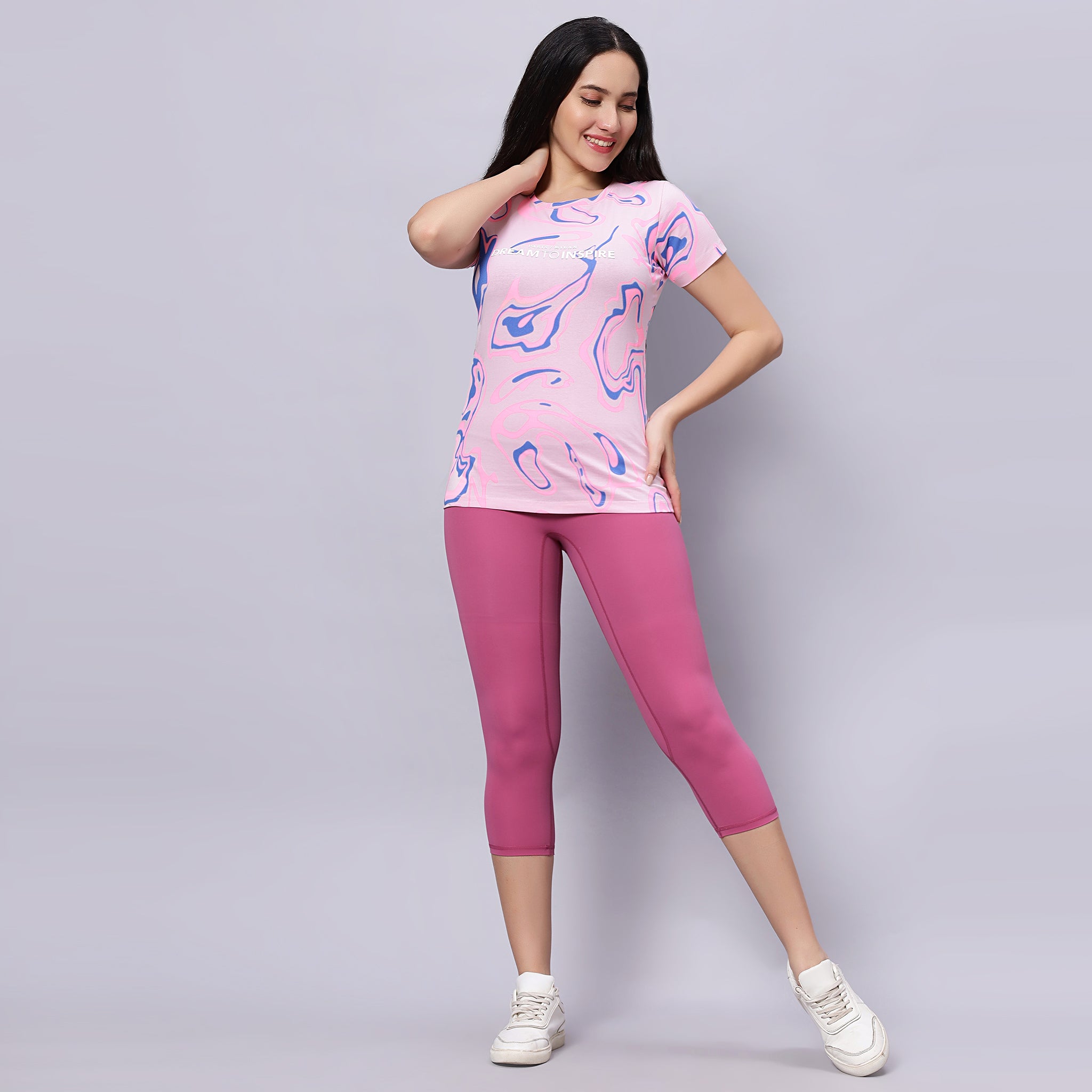 Half Sleeves Relaxed Fit Printed T-shirt For Women.