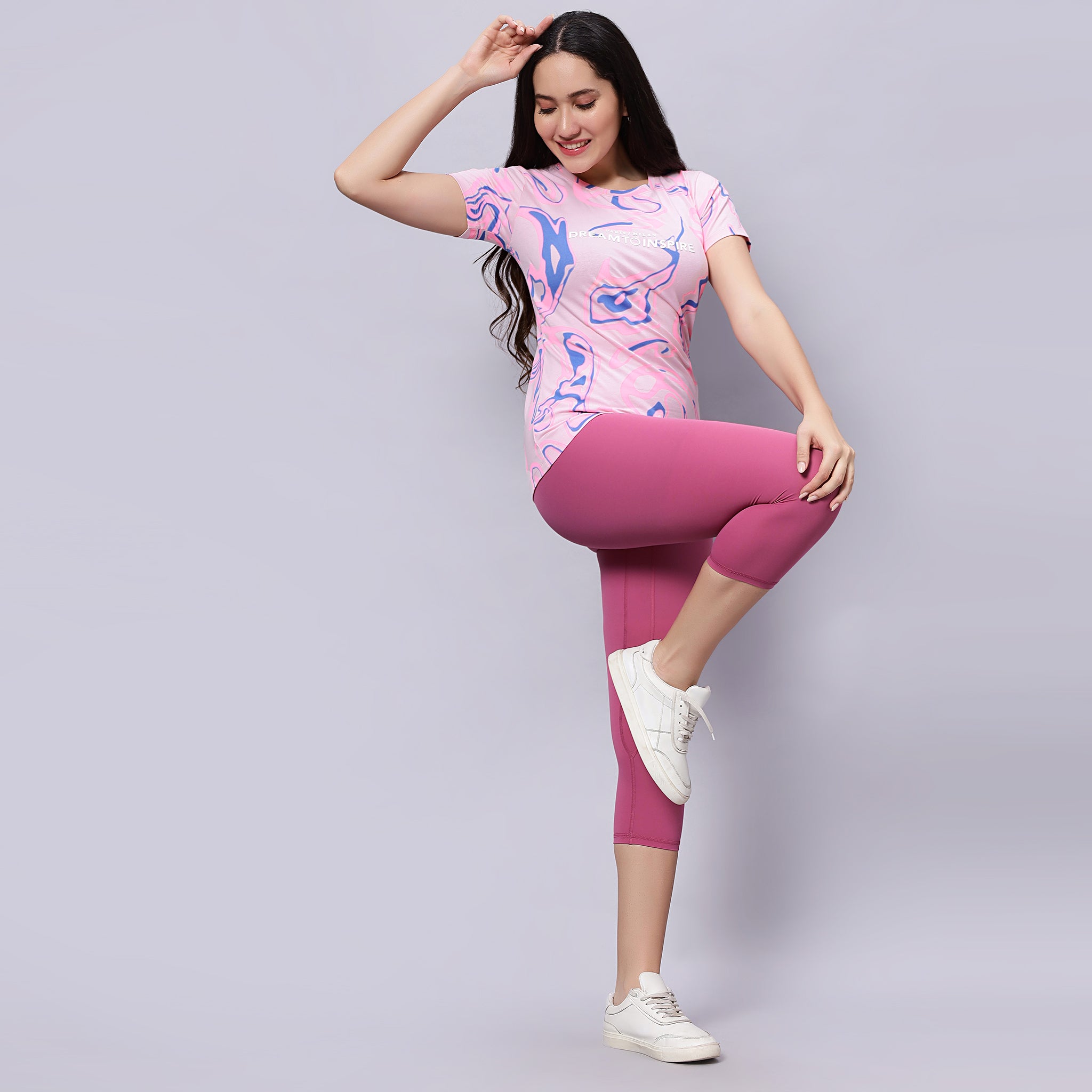 Half Sleeves Relaxed Fit Printed T-shirt For Women.