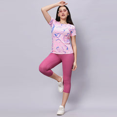 Half Sleeves Relaxed Fit Printed T-shirt For Women.