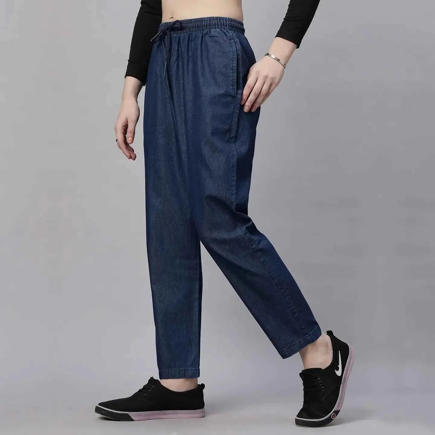 Astron – Lightweight Silky Baggy Fit Mid-Waist Jeans