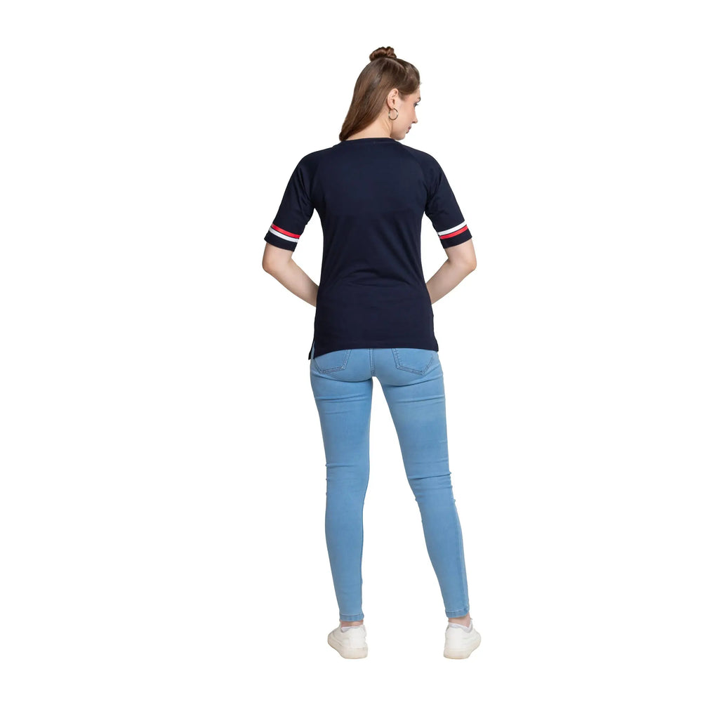 Astron Raglan Sleeves Printed T-Shirt for Women - Stylish and Comfy Cotton Top - ASTRON