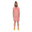 Peach Colour Magyar Sleeves Girl's Hooded Tunic Dress