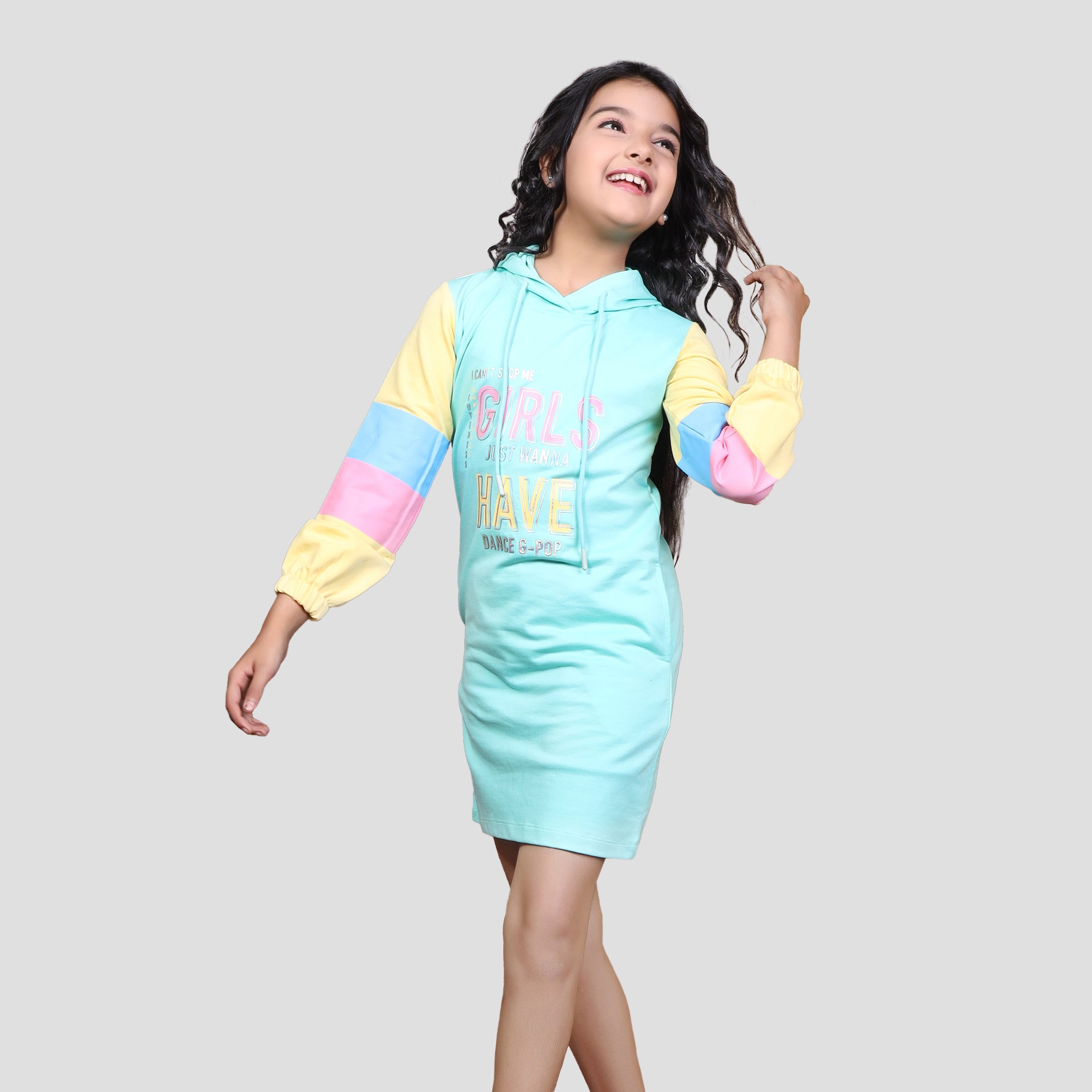 Multicolour Full Sleeve Cotton Dress For Girl's – ASTRON