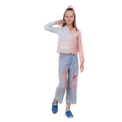 Girl's Long Sleeve Zip-through Hoodie.