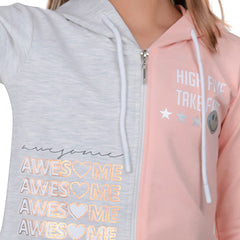 Girl's Long Sleeve Zip-through Hoodie.