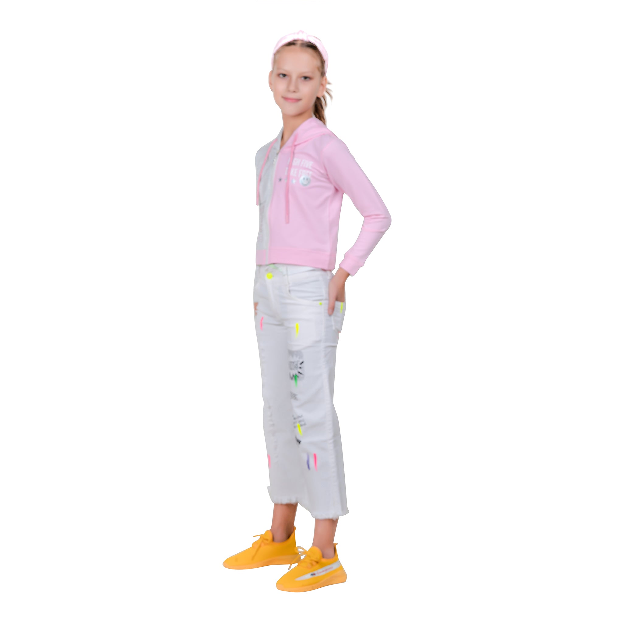 Girl's Long Sleeve Zip-through Hoodie.