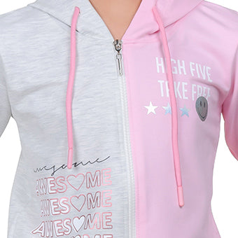 Girl's Long Sleeve Zip-through Hoodie.