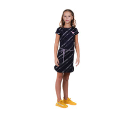 Girl's Navy Colour Half Sleeve Round Neck Tunic Dress.